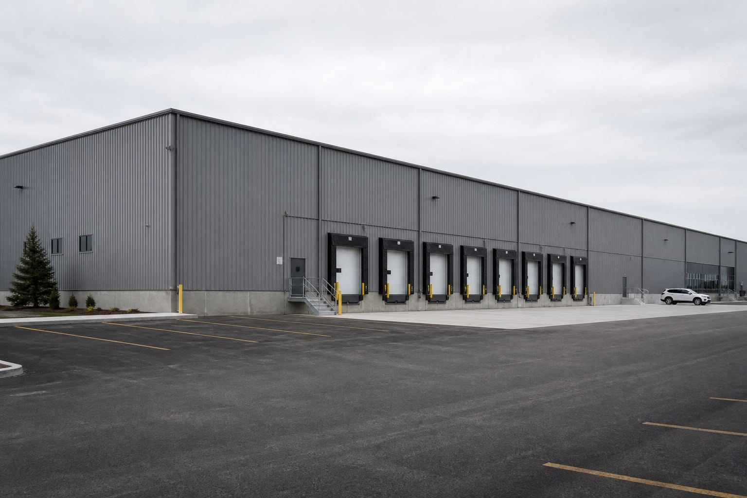 Steel warehouse with loading docks in Mississauga