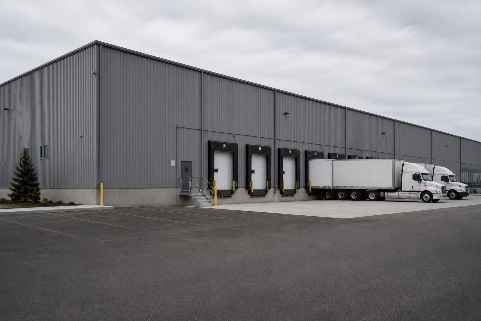 Steel warehouse with loading docks in Mississauga